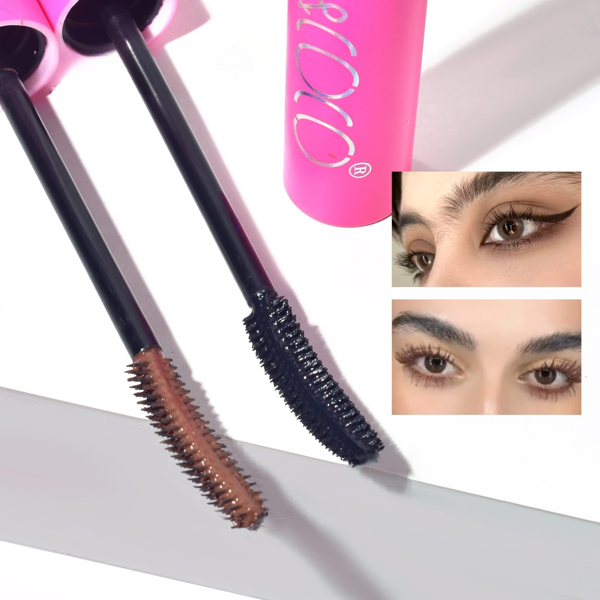 Set 2 mascara profesională rezistentă – culori negru și maro intens