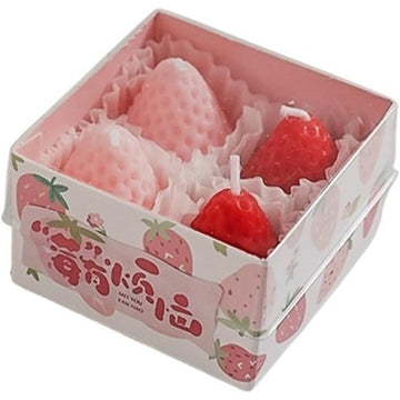 Set 4 Lumânări Parfumate Capsuni – Aromă Plăcută și Ardere 30 Min