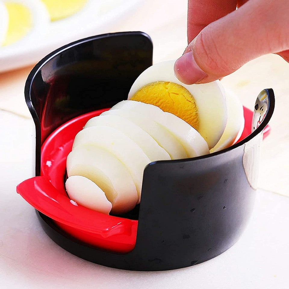 Set feliator 3‑în‑1 pentru ouă & fructe – oțel inoxidabil, plastic, multicolor, 9×10,5×5,5 cm