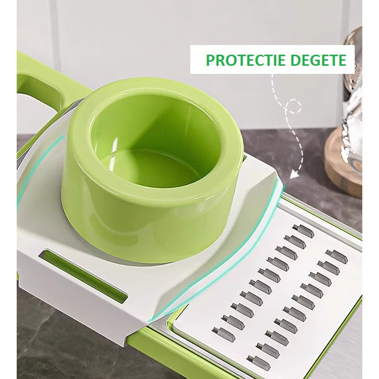 Set multifuncțional 7 piese pentru tăiat și mărunțit legume – oțel inoxidabil, uz casnic