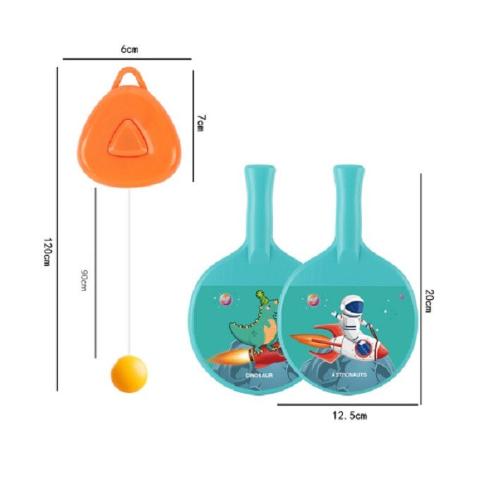 Set palete tenis de masă pentru copii cu 2 mingi – design animat, albastru