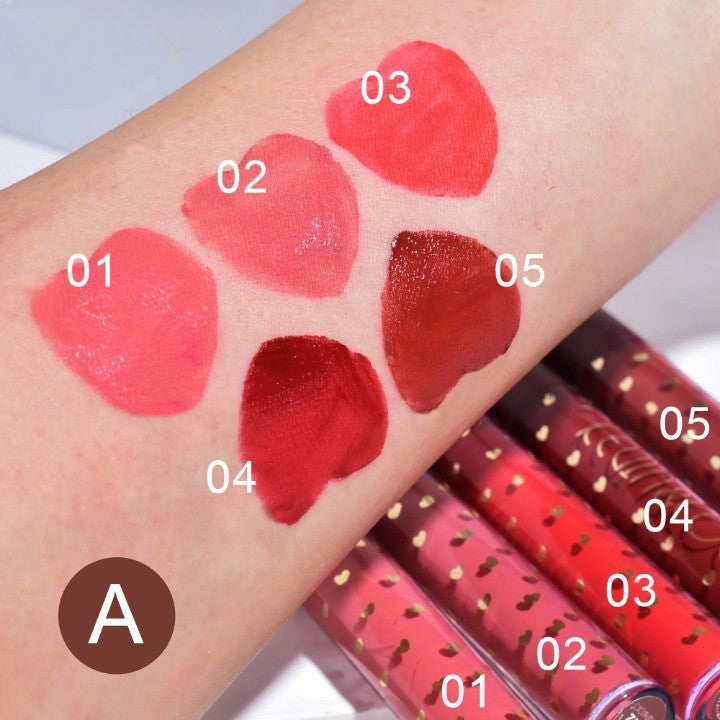 Set rujuri de buze 5 culori – luciu rezistent, satin lucios, Be Mine