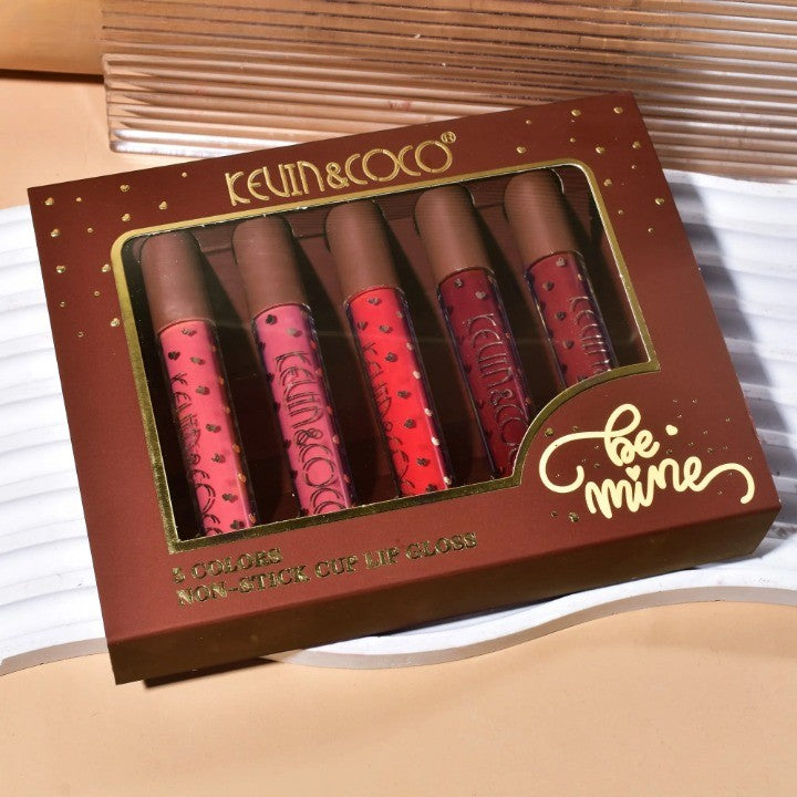 Set rujuri de buze 5 culori – luciu rezistent, satin lucios, Be Mine