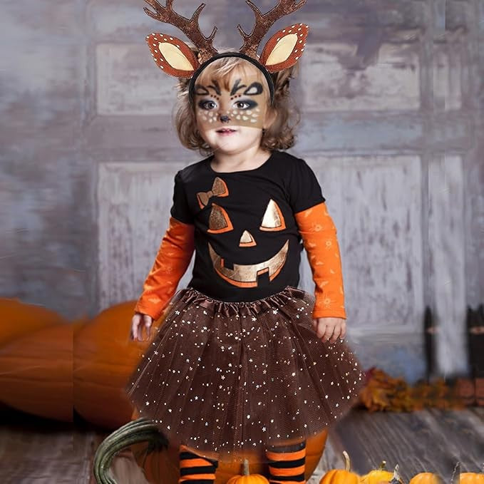 Sticker temporar față pentru machiaj artistic, model căprioară maro – Halloween și teatru - MODEL 7