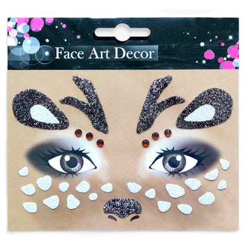 Sticker temporar față pentru machiaj artistic, model căprioară maro – Halloween și teatru - MODEL 7