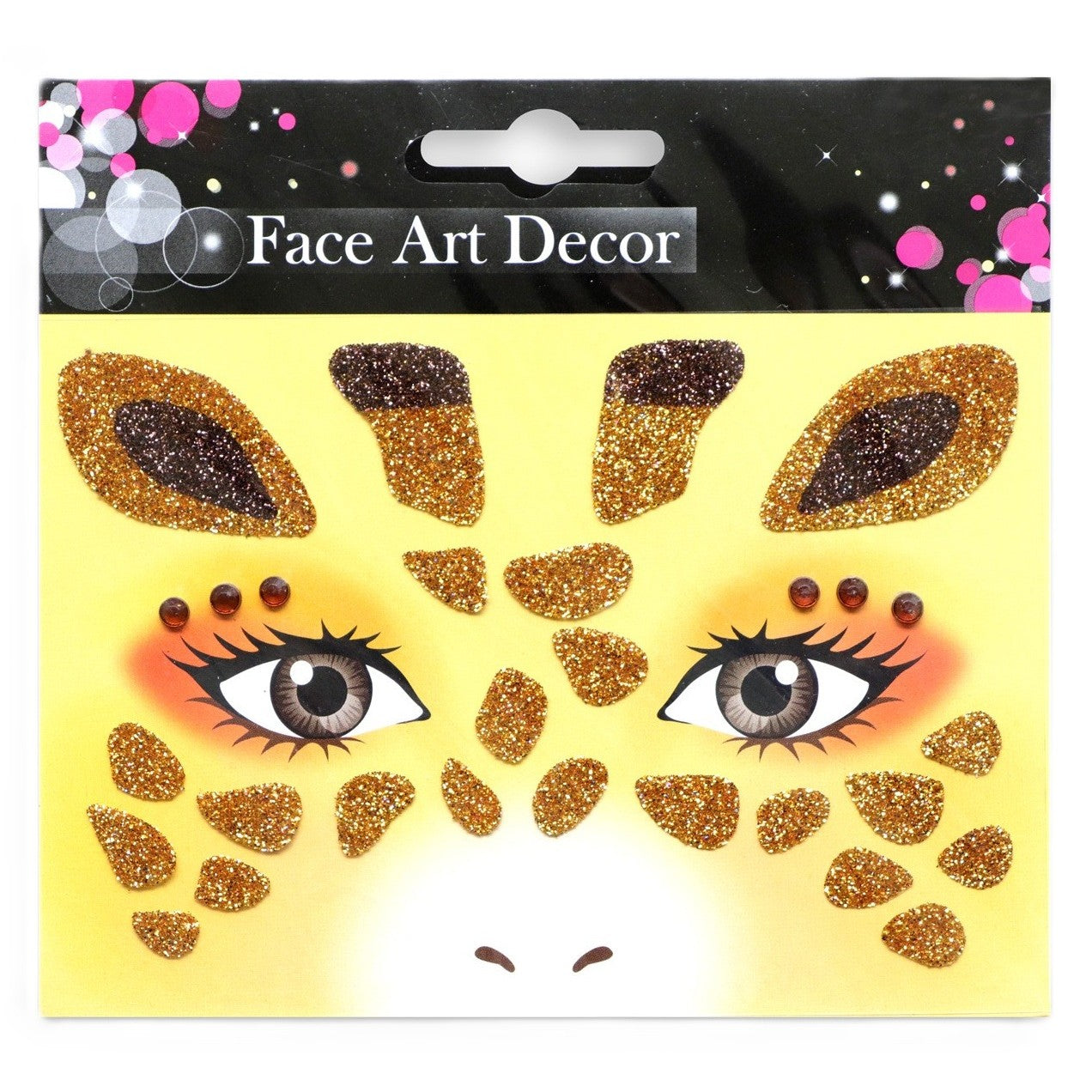 Sticker temporar față pentru machiaj artistic, model căprioară maro – Halloween și teatru - MODEL 7