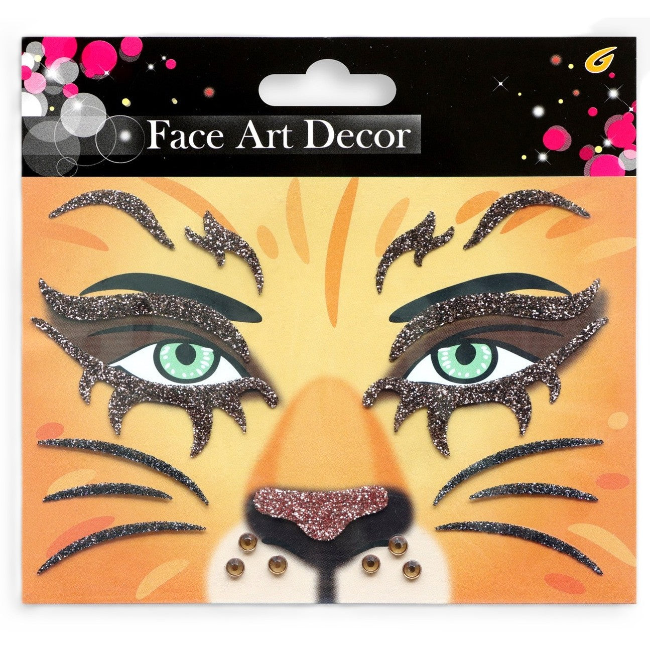 Sticker temporar față pentru machiaj artistic, model căprioară maro – Halloween și teatru - MODEL 7