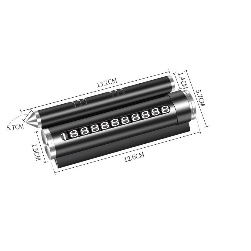 Suport auto număr de telefon + odorizant, fixare parcare, negru