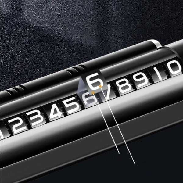 Suport auto număr de telefon + odorizant, fixare parcare, negru