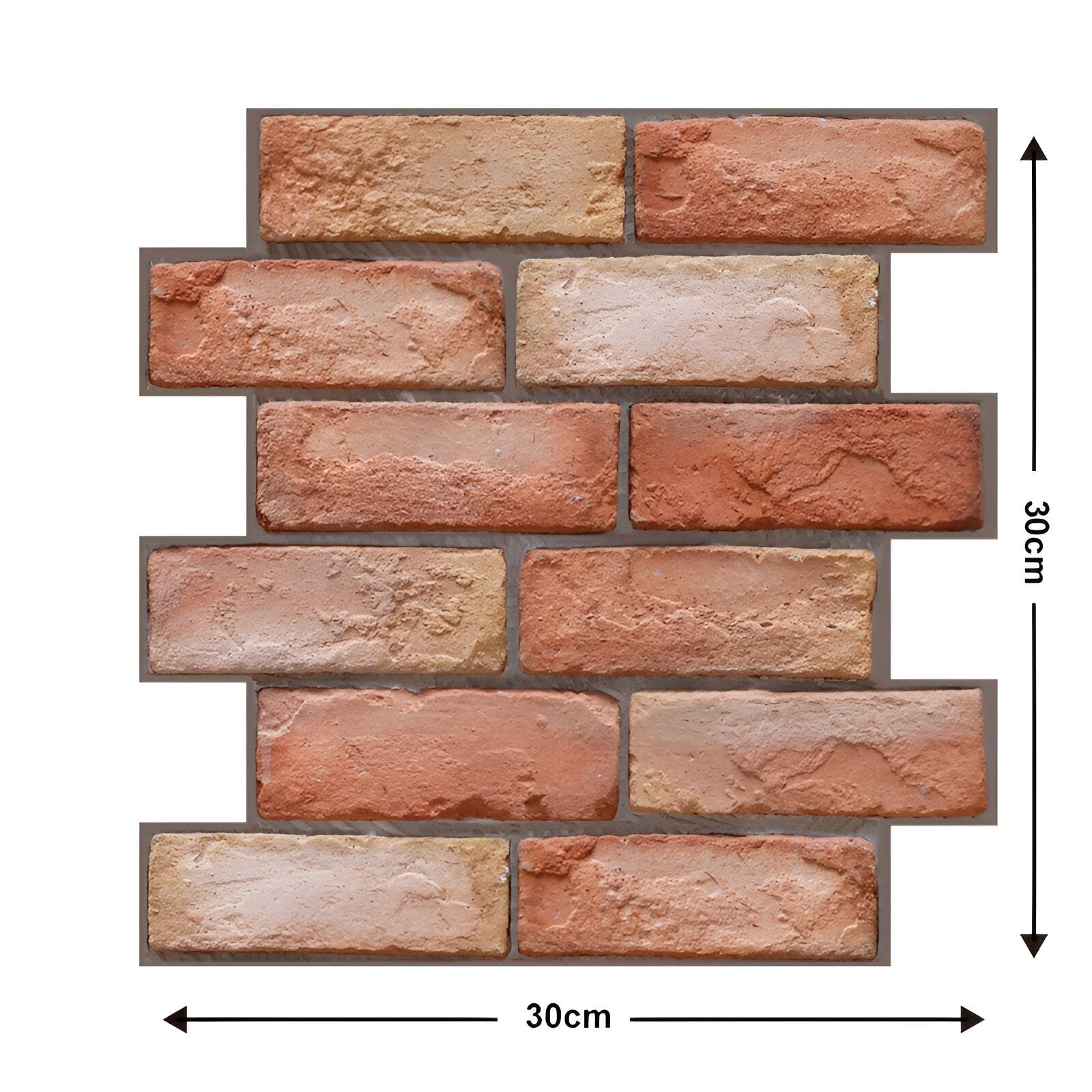 Tapet autocolant 3D imitație cărămidă maro – set 10 plăci, 30x30 cm, rezistent la apă