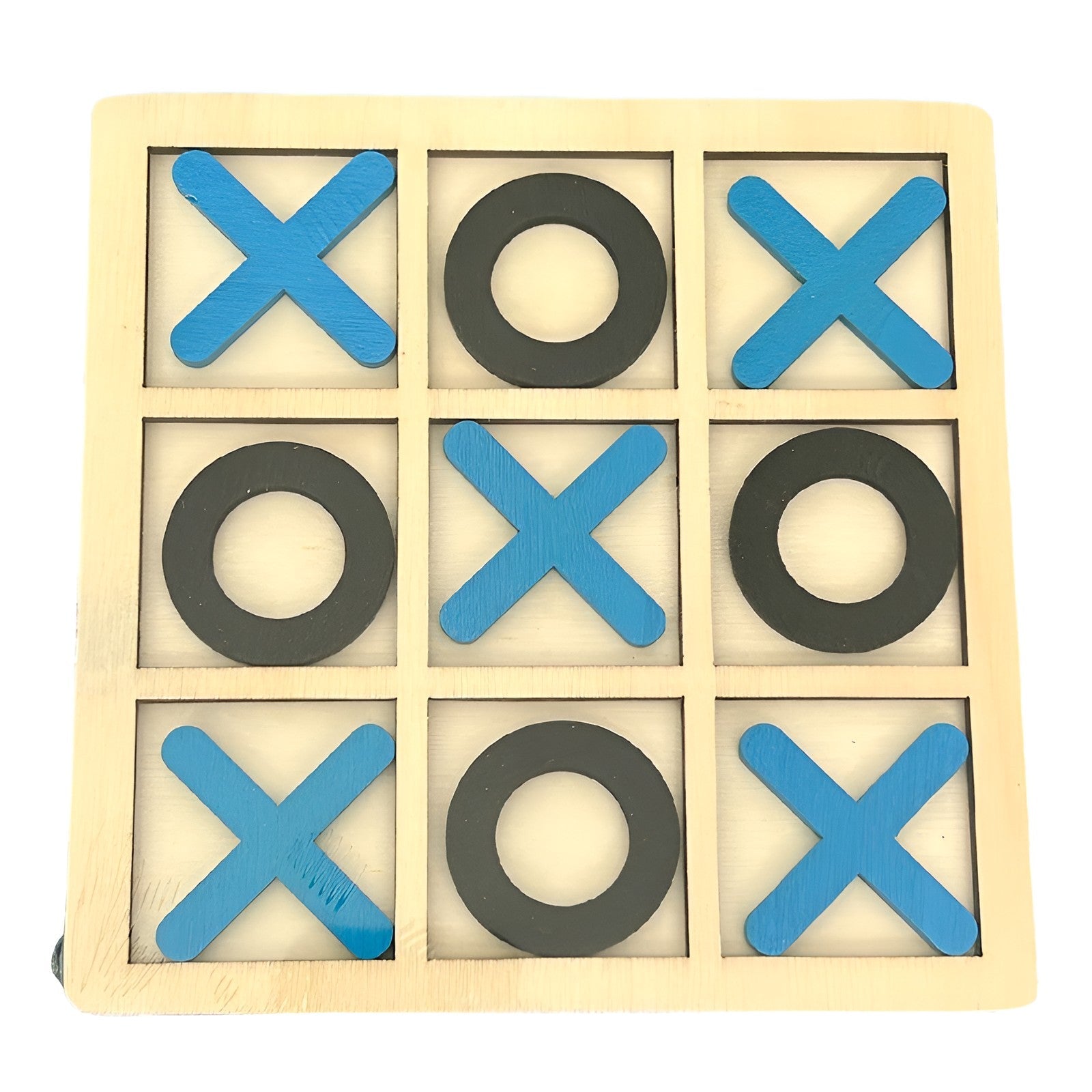 Joc Montessori Tic-Tac-Toe din lemn 9 piese 14,3×14,3 cm – educativ & interactiv