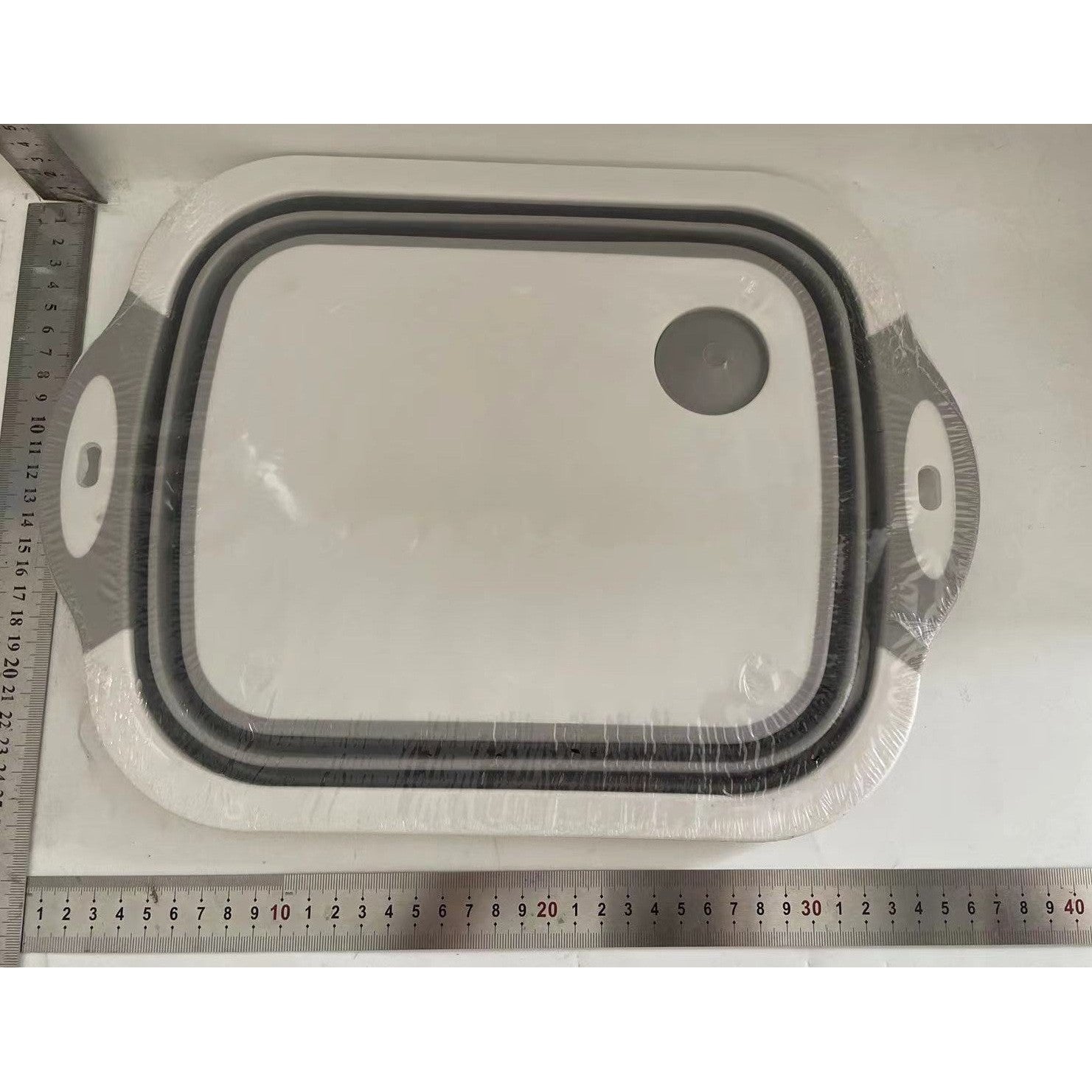 Tocator multifuncțional 2 în 1 cu coș pentru spălat și scurgere, pliabil – 480 g, gri