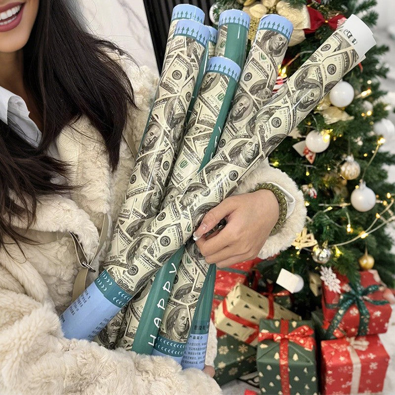 Tub confetti multicolor “dolari” 60×5 cm – petrecere cu efect surpriză