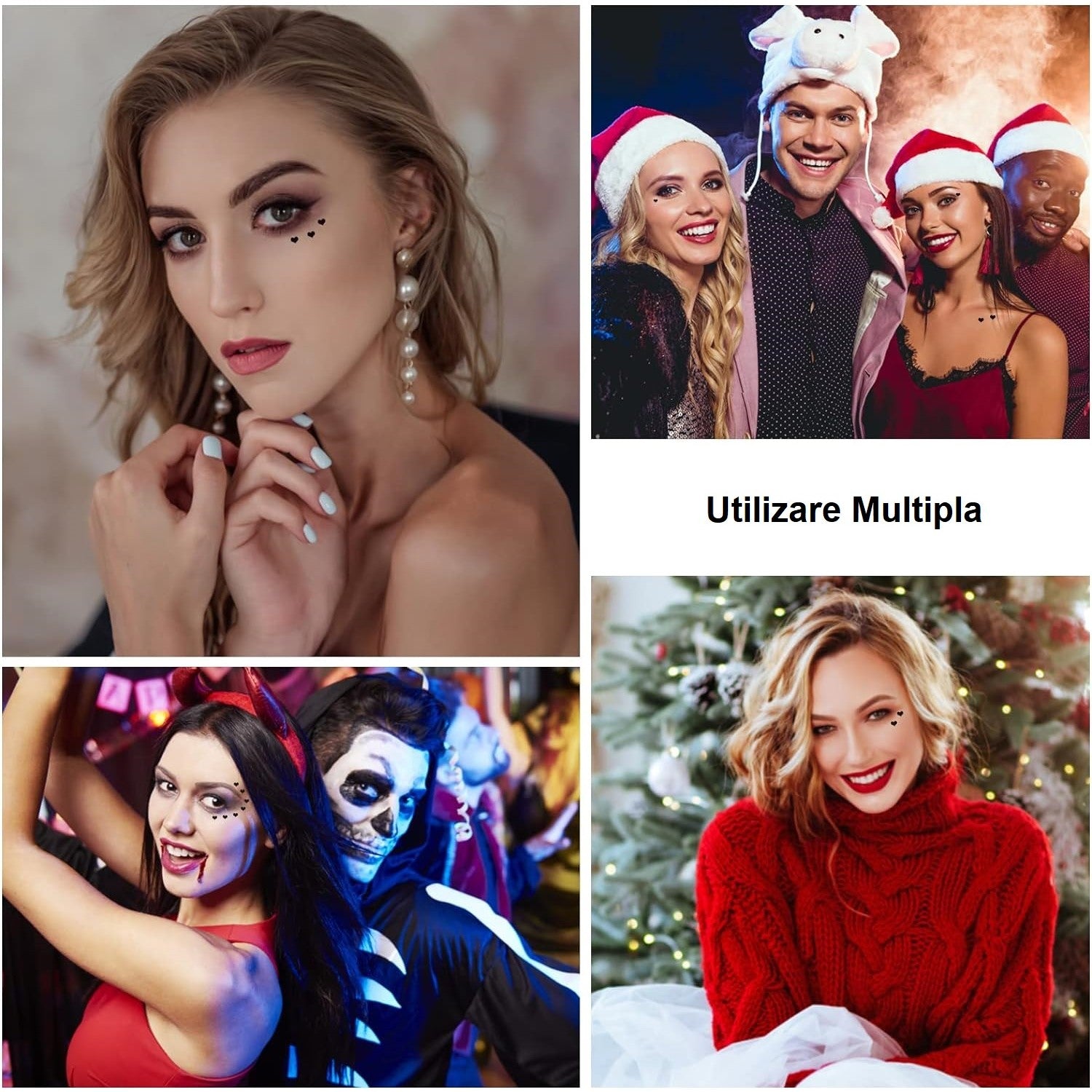 Tus lichid rezistent la apă cu 2 capete – eyeliner și ștampilă inimă pentru ochi și corp