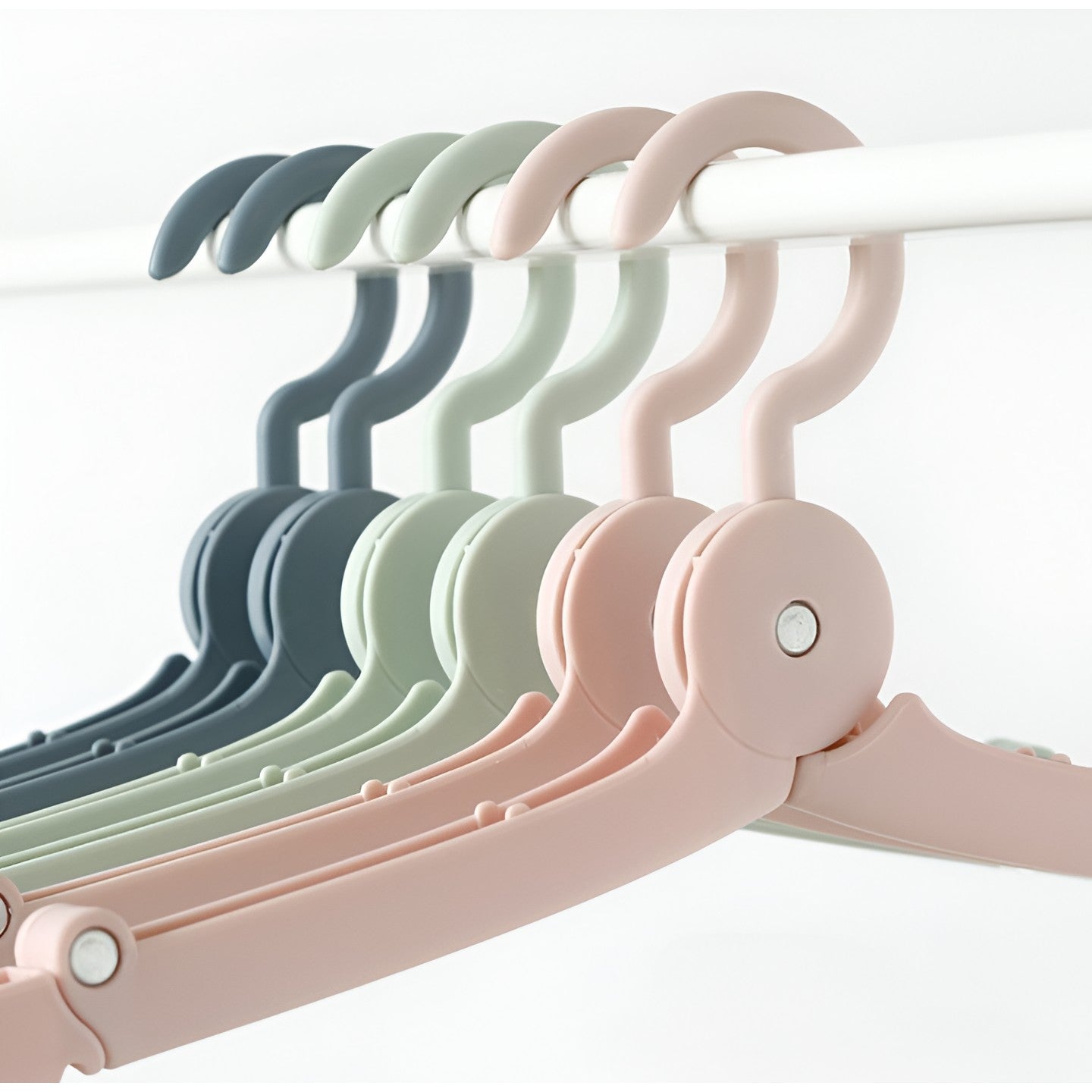 Umeraș pliabil de călătorie mini, suport portabil pentru haine, roz