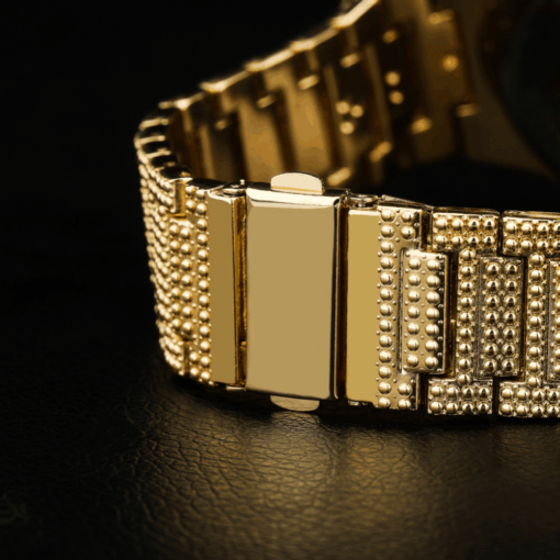 Елегантен унисекс златен часовник с ефект на благороден метал