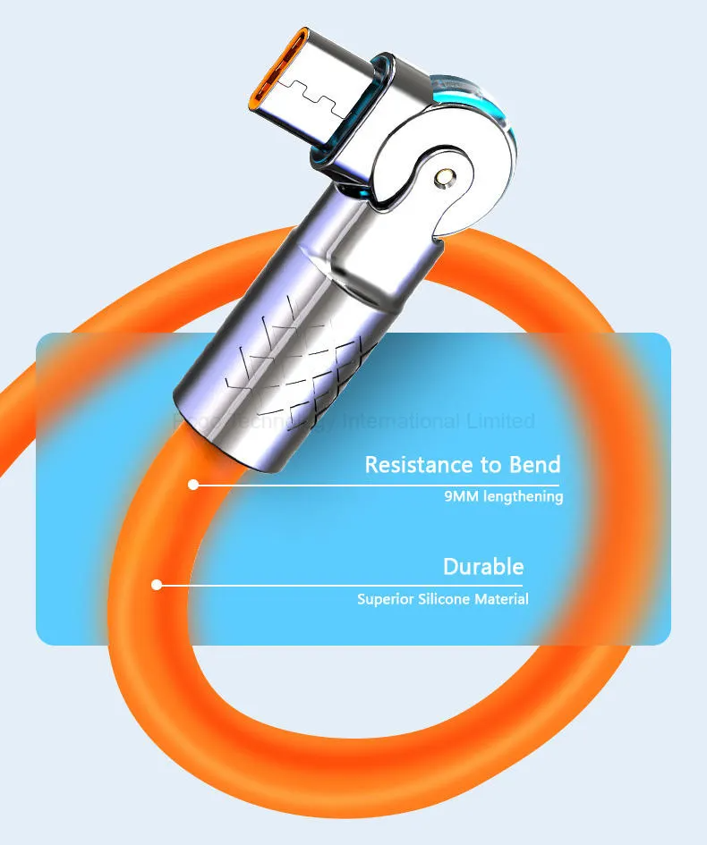 Изключително устойчив кабел, въртящ се на 180° PD 20W 