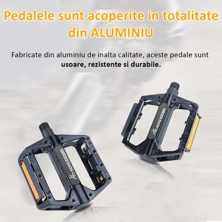 2 db alumínium kerékpárpedál készlet, csúszásgátló, víz- és porálló, MTB, BMX, versenyző, fekete 