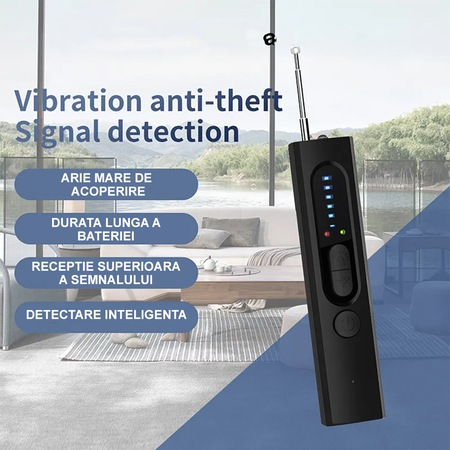 Detector Profesional Anti Dispozitive de Spionaj, GPS, Camere, Microfoane Ascunse, Reportofoane