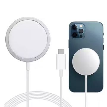 Incarcator Wireless MagSafe Fast-Charging 15W Universal, USB TIP C, compatibil cu iPhone 14/13/12/AirPods Pro/11/XR/XS/8, Samsung, Huawei, LG, Alb