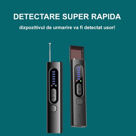 Detector Profesional Anti Dispozitive de Spionaj, GPS, Camere, Microfoane Ascunse, Reportofoane