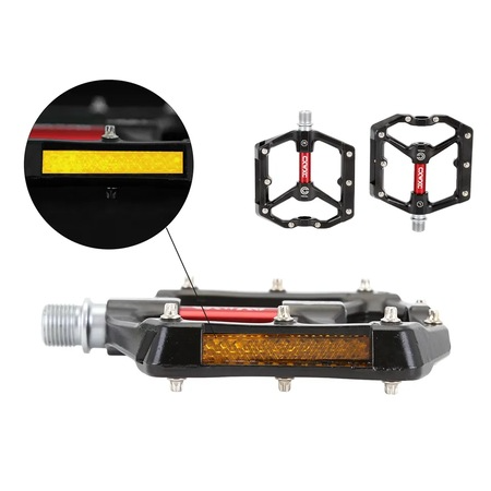 2 db alumínium kerékpárpedál készlet MTB-hez, BMX-hez, Racer-hez, csúszásgátló, vízálló, porálló, piros részlet